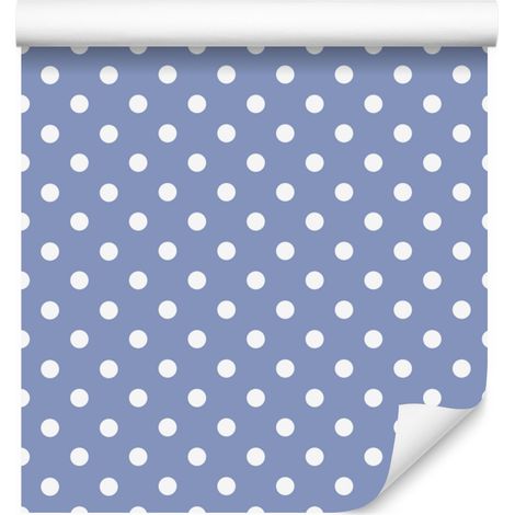 Papier peint à pois bleus, détails nets pour salon et chambre 50x1000 cm (1/5)