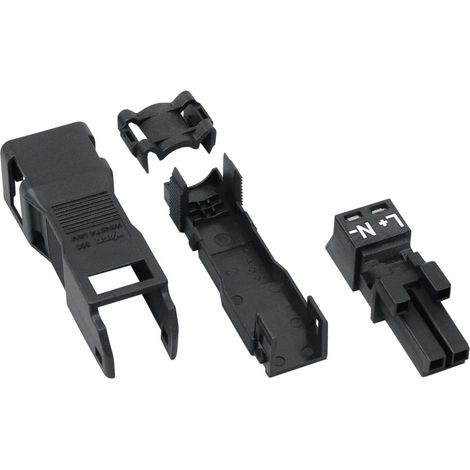 WAGO 890-102 Netz-Steckverbinder WINSTA MINI Buchse, gerade Gesamtpolzahl: 2 16 A Schwarz 1 St.