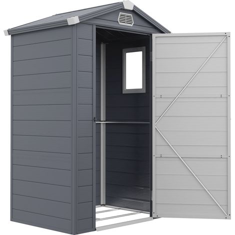 Abri de jardin, 1,1 m², avec toit en pente, 133 x 102 x 180/208 cm (1/5)