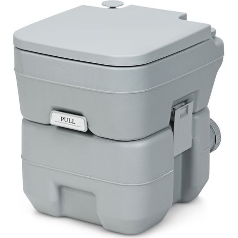 WC Chimique Portable 20L Toilette Chimique Portatif, Réservoir d'eau 10L, pour camping, plein air, 36x35x42cm, Gris CW7417 Maison Chic (1/3)