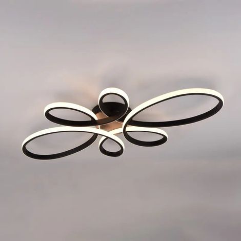[GEBRAUCHT] B-Ware Trio Lighting Deckenleuchte Lampe Led Fly Schwarz Matt Geschwungen Dimmbar Mo559
