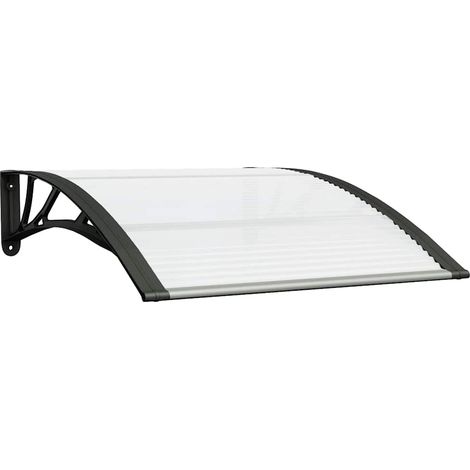 vidaXL Door Canopy Black and Transparent 100x75 cm Polycarbonate (1/8)