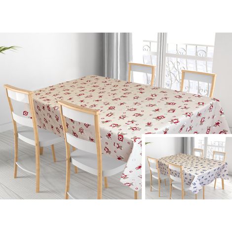 Tovaglia Per Salotto Cucina Tavolo 100% Cotone Made In Italy Orsetto Chef, misura140x140coloreBlu (1/5)
