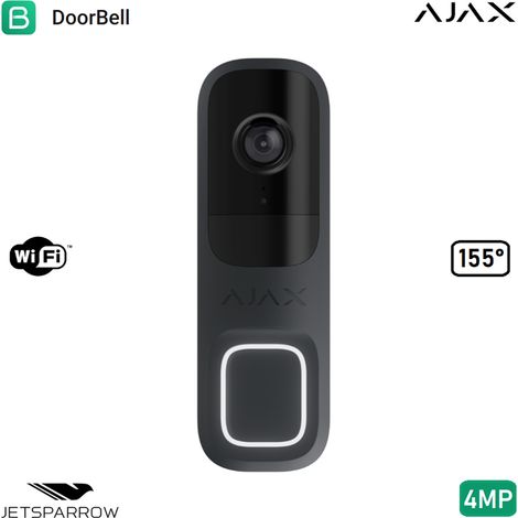 AJAX - 64924 - Ajax TurretCam (5 Mp/2,8 mm) (8EU) ASP noir, Caméra IP filaire (5 Mp/2,8 mm)