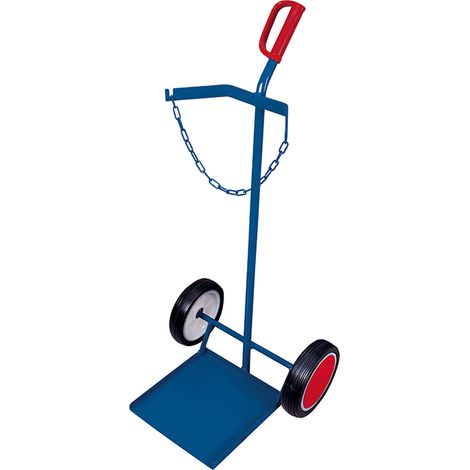 VARIOfit Stahlflaschenkarre für Propangasflasche Vollgummibereifung Schaufel 360 x 365 mm Höhe Sicherungskette 1.035 mm