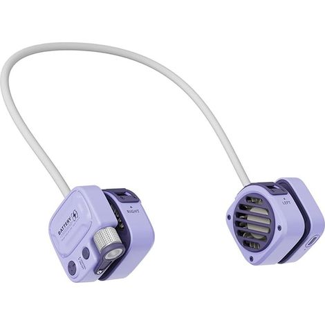 Nackenventilator mit LED-Licht, Taschenformat, individuell anpassbar, 3 Geschwindigkeitsstufen, 7 Stunden Akkulaufzeit, USB-C-aufladbar, ideal für den Strand (1/5)