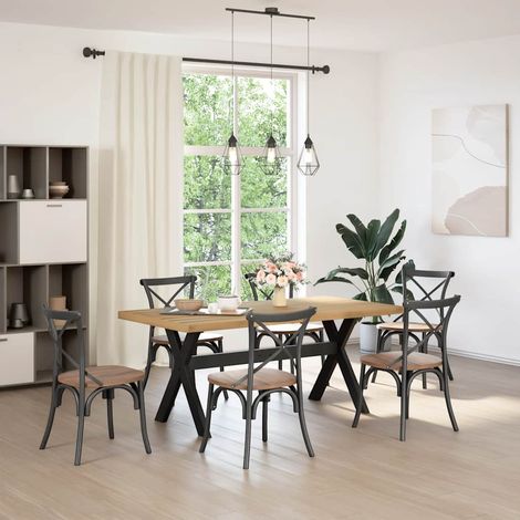 Maison Exclusive - Mesa comedor NOAIN patas forma X madera maciza