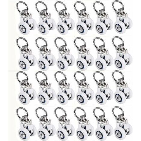 Pair 20pcs 38x20mm Rouleaux de Rail de rideau, Poulie Silencieuse,pour Accessoires Rideaux Dans Salles de Bains,Chambres (1/4)