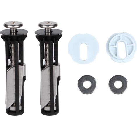 Lntyq Lot de 2 fixations pour siège de toilette - Vis à dégagement rapide - Charnière supérieure en acier inoxydable - Boulons universels pour siège de toilette pour trous aveugles - Kit de fixation