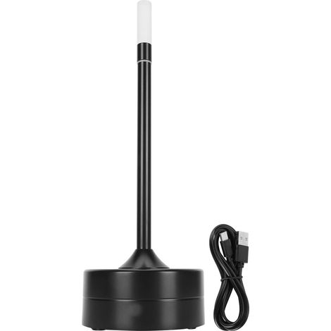 LED Cordless Table Lamp Stepless Dimming LED Table Lamp USB Rechargeable Touch Lamp Nightstand Lamp for Restaurant Bars Home Black