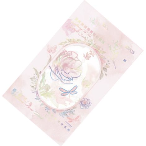 Set mit 30 Aquarell-Blumenaufklebern, ästhetische PET-Klebeaufkleber für Notizbücher, Tagebücher, Scrapbooking, Geschenke, rosa (1/5)