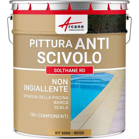 Vernice antiscivolo esterno: per pavimenti e bordo piscina - SOLTHANE - 156 - 30 kg Beige - RAL 1001 - ARCANE INDUSTRIES