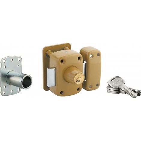 THIRARD - Verrou double entrée Transit 2 A2P pour porte d'entrée, cylindre 45mm, acier, 4 clés, époxy bronze - THIRARD (1/5)