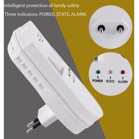 Gas-/Erdgas-/Kohlelecksuchgerät, Stecker-Sensormonitor mit akustischem Alarm und digitaler LED-Anzeige, für Methan, Propan und Butan (1/4)