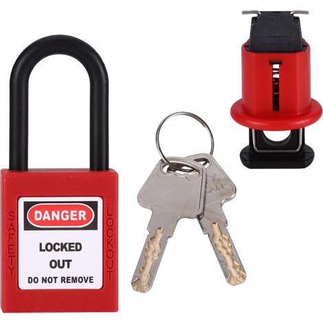 Circuit Breaker Safety Padlock Electric Security Lock Red (1/5)