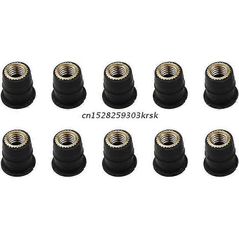 Lot de 10 écrous à sertir en caoutchouc durable M4 M5 M6 pour fixation de pare-brise de motos et de carénages - M6 (1/5)