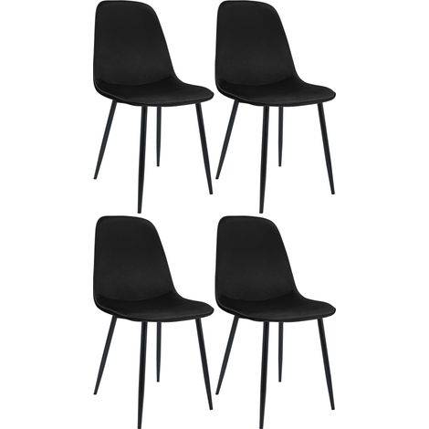 Set di 4 sedie da pranzo Maryam nero Velluto