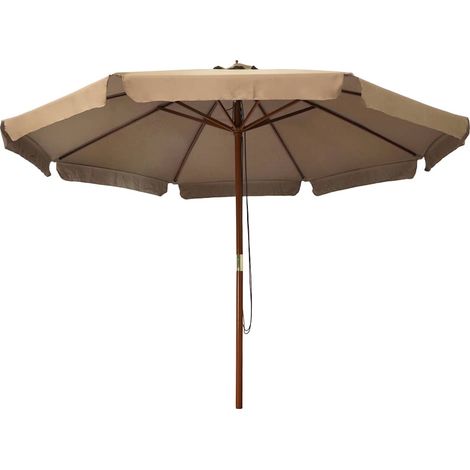 Maison Exclusive - Sonnenschirm mit Holzmast 330 cm Taupe (1/5)