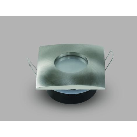 Optonica faretto incasso spotlight fixture square satin nickel gu10 ip65 2012