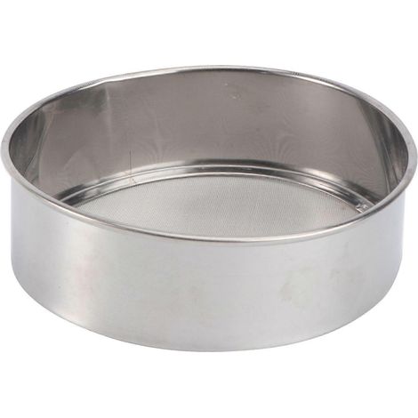Tamis à farine à mailles fines en acier inoxydable argenté, idéal pour la cuisine. Tamis à farine pour gâteaux et pâtisserie, avec filtre à sucre glace. (1/4)