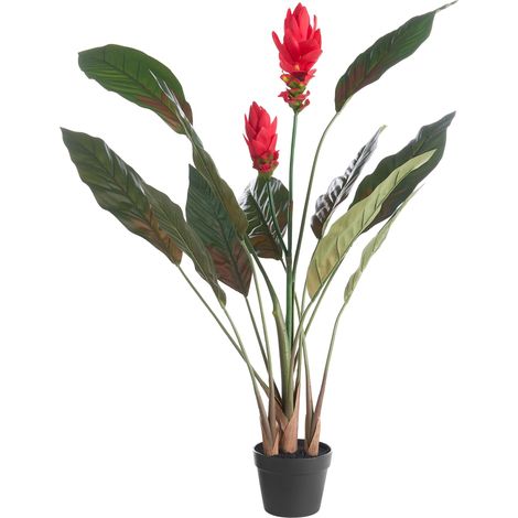 Artificial Potted Plant Red Synthetic Material 130 cm with Flowers Decorative Indoor Accessory Handmade Adjustable Twigs PURPURATA (1/5)