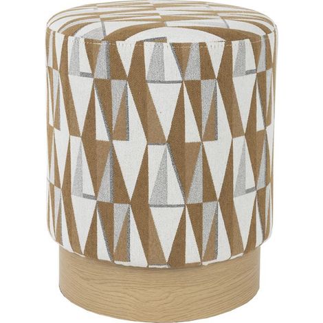 Tabouret design, Tabouret Ziggy beige avec motifs Beige en Fabric, BOITE A DESIGN (1/5)