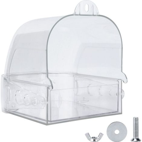 Baignoire suspendue transparente pour petits perroquets et canaris (1/5)