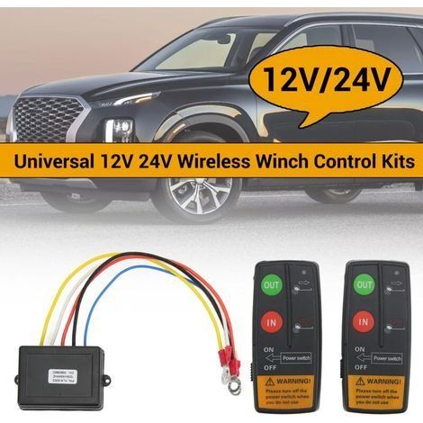 12V/24V Funk-Seilwindenfernbedienungsset – 23 m Reichweite – Kompatibel mit LKW, Jeep, ATV, SUV – Sichere Fernbedienung (1/4)