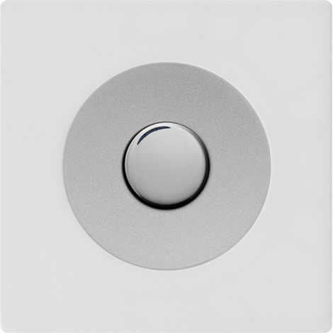 Variateur universel ALU - bouton chrome DOM + plaque simple blanc (1/5)