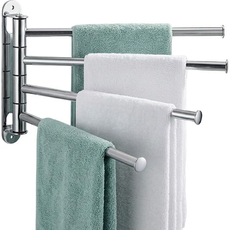 Stainless Steel Wall Towel Rail, 4 Swivelling Arms (1/5)