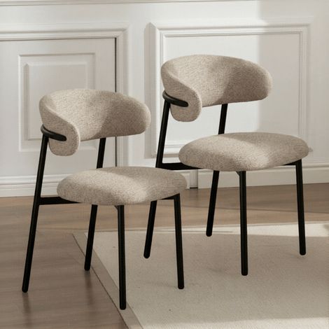 Set of 2 Upholstered Dining Chairs Kitchen Dining Room Home Furniture Seating (1/5)