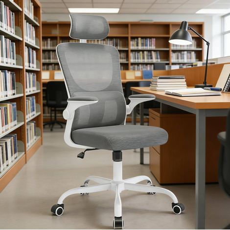 Sedia ufficio ergonomica con ruote e poggiatesta OKMYHOME (1/5)