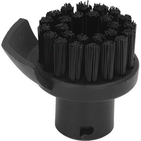 Jeffergarden Brosse ronde de rechange noire à poils durs avec grattoir pour nettoyeur vapeur Karcher SC1 SC2 SC3-DOU