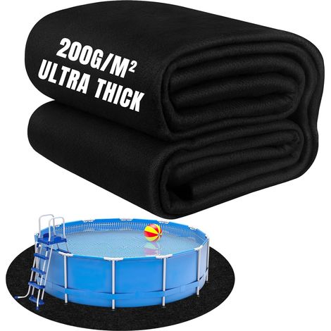Tapis de Sol Piscine Extérieur, Tapis de Protection Piscine 200 g/m² Rond 3,7 m 2,1 kg, sous-Couche Piscine pour Piscine et Spa, Tapis de Protection pour Bain à Remous et Piscine de Jardin (1/5)