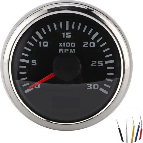 Jeffergarden Écran LCD tachymètre 2in 3000RPM pour moteur hors-bord de machines d'ingénierie de moto de voiture