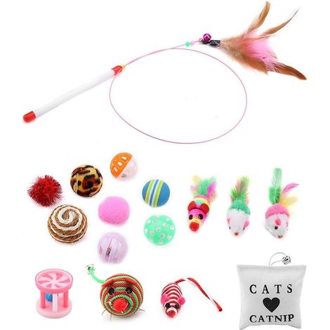 Zooroom Set di 16 giocattoli per gatti - Set di 16 giocattoli misti (1/3)