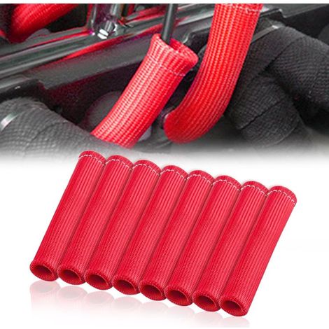 8 PCS Manchon de protection thermique du fil de bougie 2500° Protecteur de fil de bougie - Enveloppe de protection de fil Remplacement pour voiture camion rouge (1/5)