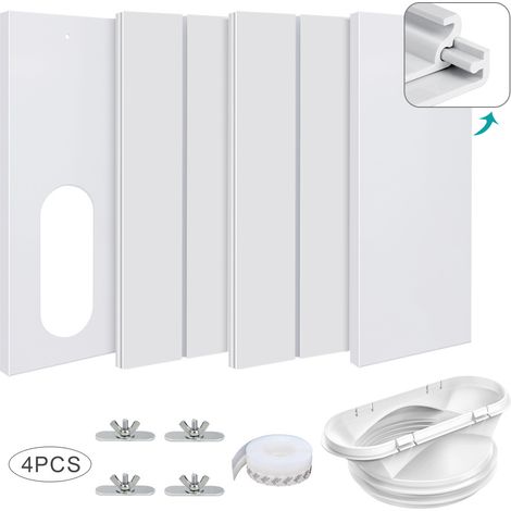 Kit per finestra AC portatile, 4 bocchette regolabili, kit di ventilazione e guarnizioni per porta finestra con tubo flessibile