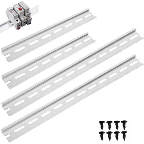 4 Pièces Rail DIN - 2 pièces 20 cm + 2 pièces 30 cm,rail DIN en aluminium pour armoire de commande électrique-largeur 35 mm,hauteur 7,5 mm,épaisseur 1,2 mm (1/5)