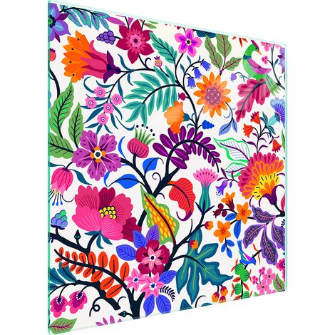 GLASSCHUTZPLATTE FÜR HERD 50x52 BLUMEN (1/5)