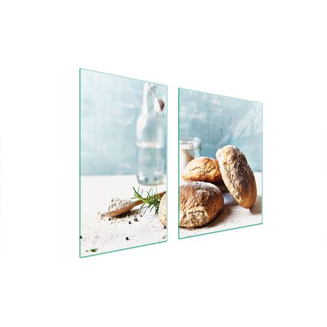 Assiette en verre et planche à découper 100x52 pain (1/5)