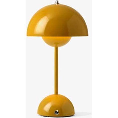 Lampe de table rechargeable nordique en forme de fleur, lampe de chevet, lampe de table champignon, décoration de table de chambre, lampe de nuit jaune (1/5)