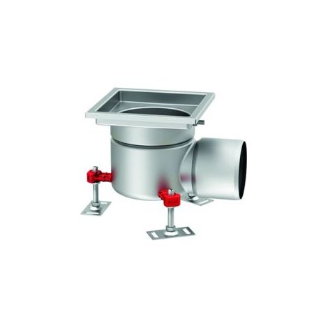 Siphon de sol 157 DN 100 avec GV 1.4301/ Horizontal, monobloc 250x250, FHD