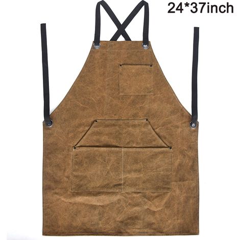 Tablier d'atelier en cuir avec poches à outils, résistant à la chaleur et aux flammes, tablier de soudage robuste, 61 x 94 cm, taille ajustable M à XXL pour hommes et femmes