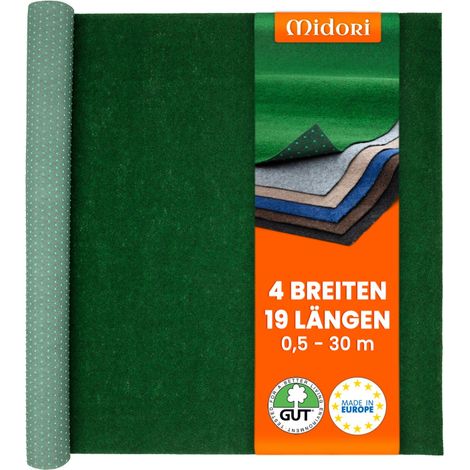 Rasenteppich 200 x 1000 cm Grün mit Noppen Kunstrasen Teppich Balkon Terrasse Outdoor