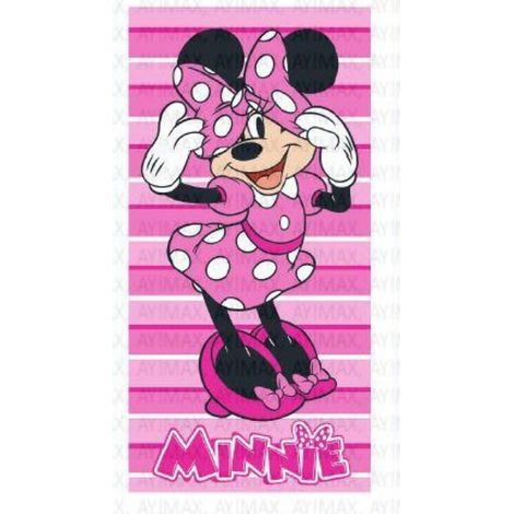 Serviette de plage - Minnie Portant Des Talons Roses + Nœuds - 70x140 cm (1/3)