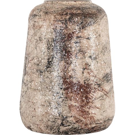 Vase décoratif beige forme organique finition mouchetée élégante - Beige moucheté effet minéral (1/5)