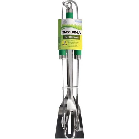 Set Barbecue 3 Pezzi. (Spatola, Pinza e Forchetta) 34,5 cm.