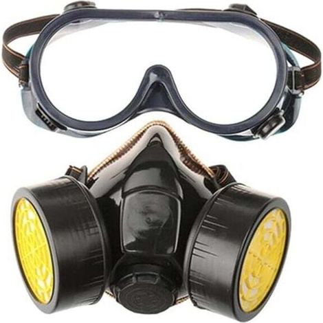 Gas mask with 2 activated carbon filters Professional quality Protection against dust, pesticides, formaldehyde and paint