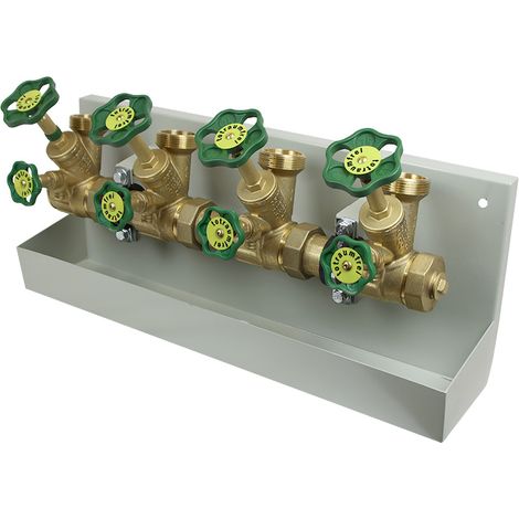 Schlösser ATV-Station mit steigender Spindel, 4-fach, DN 25, Eingang 1 1/4", oberer Ausgang 1 1/2"